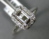 ESTATE .22CT DIAMOND 14KT WHITE GOLD RECTANGULAR HALO SEMI MOUNT ENGAGEMENT RING