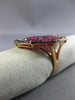 EXTRA LARGE 9.50CT DIAMOND AAA PINK SAPPHIRE & RUBY 14KT ROSE & BLACK GOLD RING