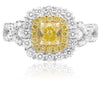 1.59CT WHITE & FANCY YELLOW DIAMOND 18KT 2 TONE GOLD 3D INFINITY ENGAGEMENT RING