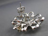 ESTATE EXTRA LARGE 1.36CT DIAMOND 14KT WHITE GOLD 3D FLOWER LOVE EARRINGS #19476