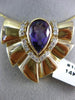 ESTATE LARGE 4.15CT DIAMOND & AAA AMETHYST 14K YELLOW GOLD SLIDER PENDANT #15213