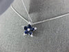 1.44CT DIAMOND & AAA SAPPHIRE 18KT WHITE GOLD 3D FLOWER SNOWFLAKE LOVE PENDANT