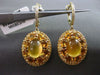 ESTATE LARGE 9.53CT DIAMOND MULTI GEM 14KT YELLOW GOLD FILIGREE HANGING EARRINGS