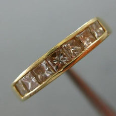 ESTATE .80CT PRINCESS DIAMOND 18KT YELLOW GOLD 7 STONE WEDDING ANNIVERSARY RING