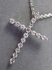 ESTATE .23CT DIAMOND 14KT WHITE GOLD CLASSIC CROSS SHARE PRONG FLOATING PENDANT