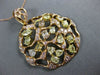 EXTRA LARGE .75CT WHITE PINK & FANCY YELLOW DIAMOND 18KT ROSE GOLD ROUND PENDANT