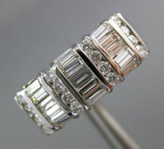 ANTIQUE WIDE .77CT DIAMOND 14KT WHITE GOLD 3D CLASSIC ANNIVERSARY RING #12412