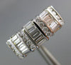 ANTIQUE WIDE .77CT DIAMOND 14KT WHITE GOLD 3D CLASSIC ANNIVERSARY RING #12412