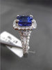 ESTATE 3.55CT DIAMOND & TANZANITE 18KT WHITE GOLD 3D SQUARE HALO ENGAGEMENT RING