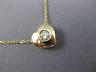ESTATE .15CT DIAMOND 14KT YELLOW GOLD 3D CLASSIC SOLITAIRE HEART PENDANT #14337