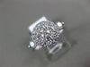 ESTATE WIDE .85CT DIAMOND 18KT WHITE GOLD 3D CLUSTER FLOWER FRIENDSHIP LOVE RING