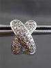 ESTATE 1.0CT DIAMOND 14KT WHITE GOLD 3D DOUBLE X LOVE HUGGIE EARRINGS 15mmX10mm