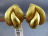ESTATE LARGE HENRY DUNAY 18K YELLOW GOLD LEAF FLAME HANDCRAFTED CLIP ON EARRINGS