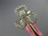 ESTATE LARGE 1.44CT DIAMOND 18KT WHITE GOLD 3D ROUND & PRINCESS FLOWER BOW RING