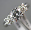 ESTATE .65CT DIAMOND 14KT WHITE GOLD 3D CLASSIC FLOWER ENGAGEMENT RING #21263