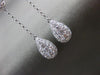 ESTATE 1.19CT DIAMOND 18K WHITE GOLD SOLITAIRE TEAR DROP FLOWER HANGING EARRINGS
