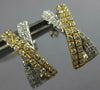 .64CT DIAMOND 18KT 2 TONE GOLD MULTI ROW CRISS CROSS CLASSIC X HANGING EARRINGS