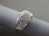 ESTATE WIDE .85CT DIAMOND 14KT WHITE GOLD 3D MULTI ROW PAVE FANCY BOW RING