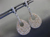 ESTATE LARGE 1.74CT DIAMOND 18KT ROSE GOLD MICRO PAVE TEAR DROP HANGING EARRINGS