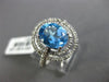 ESTATE 3.44CT DIAMOND & AAA BLUE TOPAZ 14K WHITE GOLD OVAL HALO ENGAGEMENT RING