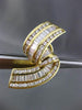 ESTATE LARGE CHARLES KRYPELL 6.50CT DIAMOND 14KT YELLOW GOLD 3D CLIP ON EARRINGS