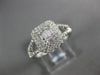 ESTATE .62CT DIAMOND 18KT WHITE GOLD 3D CLASSIC CLUSTER SQUARE ENGAGEMENT RING