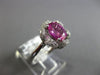ESTATE 1.42CT DIAMOND & AAA PINK SAPPHIRE 14KT WHITE GOLD FLOWER ENGAGEMENT RING