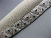 ESTATE WIDE 2.76CT DIAMOND 18K WHITE GOLD 3D TRIANGULAR FILIGREE TENNIS BRACELET