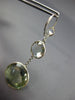 EXTRA LARGE 26CT AAA WHITE SAPPHIRE & GREEN AMETHYST 14K WHITE GOLD 3D EARRINGS