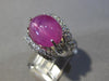 ESTATE EXTRA LARGE 15.0CT DIAMOND & AAA STAR RUBY 18KT WHITE GOLD 3D LOVE RING