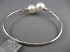 ESTATE .10CT DIAMOND & AAA SOUTH SEA PEARL 18KT WHITE GOLD LOVE BANGLE BRACELET