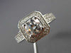 ESTATE GIA 1.42CT DIAMOND 14KT WHITE GOLD 3D HALO OCTAGON ENGAGEMENT RING #22024