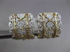 ESTATE LARGE .95CT DIAMOND 14K WHITE & YELLOW GOLD 3D FILIGREE CLIP ON EARRINGS