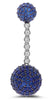 ESTATE 8.99CT DIAMOND & AAA SAPPHIRE 18KT WHITE GOLD 3D PAVE BALL DROP EARRINGS