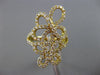 ESTATE LARGE 1.10CT DIAMOND 18KT YELLOW GOLD 3D OPEN BUTTERFLY FLOWER FUN RING