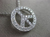 ESTATE .80CT DIAMOND 18KT WHITE GOLD 3D OPEN PEACE CIRCULAR FLOATING FUN PENDANT