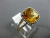 ESTATE .85CT DIAMOND & AAA EXTRA FACET CITRINE 14KT YELLOW GOLD SQUARE HALO RING