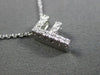 ESTATE .20CT DIAMOND 14KT WHITE GOLD 3D " F " INITIAL FLOATING PENDANT #19410