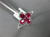 ESTATE .80CT DIAMOND & AAA RUBY 14K WHITE GOLD 4 LEAF FLOWER FILIGREE FUN RING