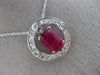 ESTATE 2.20CT DIAMOND & AAA RUBY 18KT WHITE GOLD SOLITAIRE FLOATING PENDANT #392