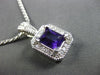 ESTATE 2.58CT DIAMOND & AMETHYST 14K WHITE GOLD SQUARE MILGRAIN FLOATING PENDANT