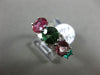 ESTATE 3.88CT DIAMOND & AAA MULTI COLOR TOURMALINE 14KT WHITE GOLD JOURNEY RING