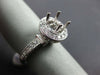 ESTATE 1.12CT DIAMOND 14KT WHITE GOLD HALO FILIGREE SEMI MOUNT ENGAGEMENT RING