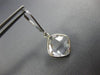 ESTATE AAA CRYSTAL 14KT WHITE GOLD 3D CUSHION CLASSIC BEZEL HANGING EARRINGS