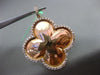 ESTATE LARGE .90CT DIAMOND 18KT ROSE GOLD 3D 4 CLOVER HALO LOVE FLOATING PENDANT