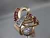 ANTIQUE 1.20CT DIAMOND & RUBY 14KT ROSE GOLD FILIGREE HANDCRAFTED COCKTAIL RING