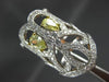 ESTATE EXTRA LARGE 3.38CT WHITE & FANCY YELLOW DIAMOND 18KT TWO TONE GOLD RING