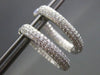 ESTATE WIDE 2.20CTW DIAMOND 14KT WHITE GOLD INSIDE OUT OVAL HOOP EARRINGS UNIQUE