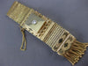 ANTIQUE LARGE PERLE .30CT DIAMOND 14KT YELLOW GOLD TASSEL BRACELET WATCH #24924