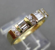 ESTATE .45CT DIAMOND 14KT YELLOW GOLD 2 ROW FLAT WEDDING ANNIVERSARY RING #4340